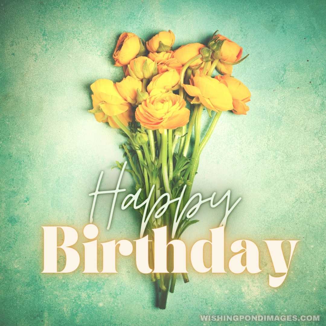 Yellow ranunculus flowers - Happy Birthday Flower Images